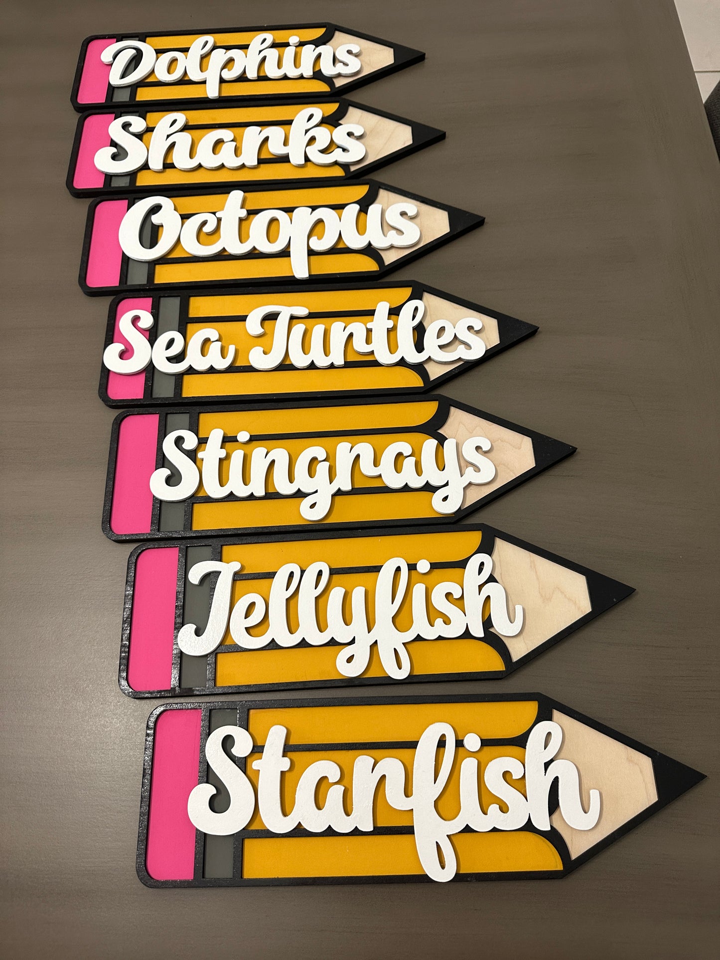 Custom pencil teacher sign