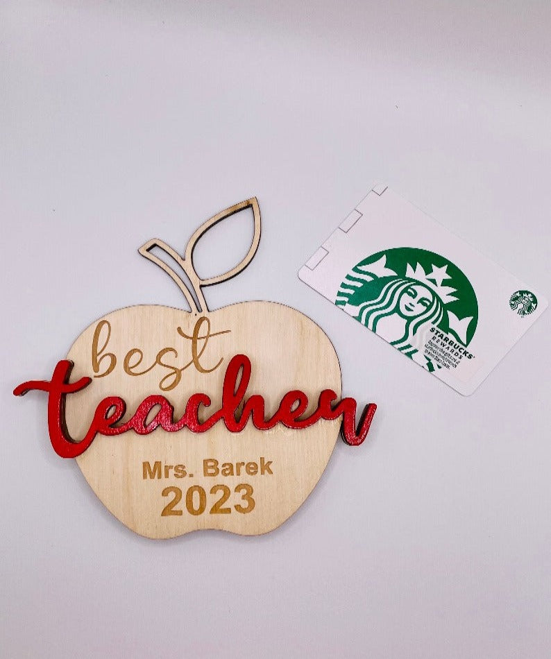 Teacher apple gift card holder