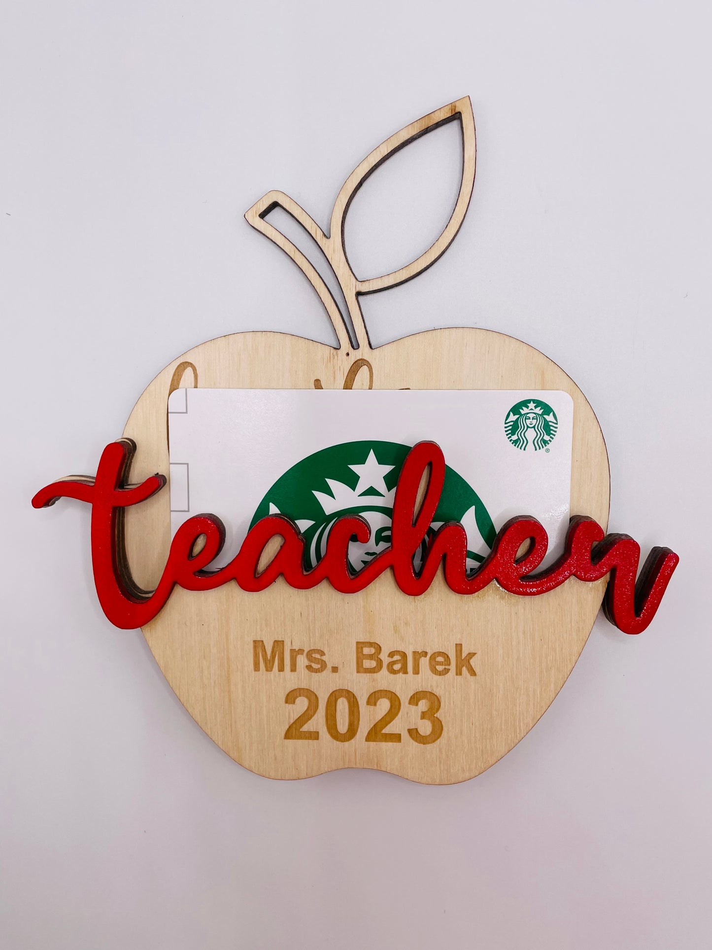 Teacher apple gift card holder